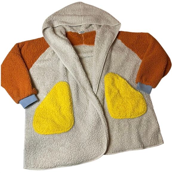 Inside Color Block Cozy Hooded Wearable Blanket Cardigan Large Y2K Maximalist - Picture 10 of 13